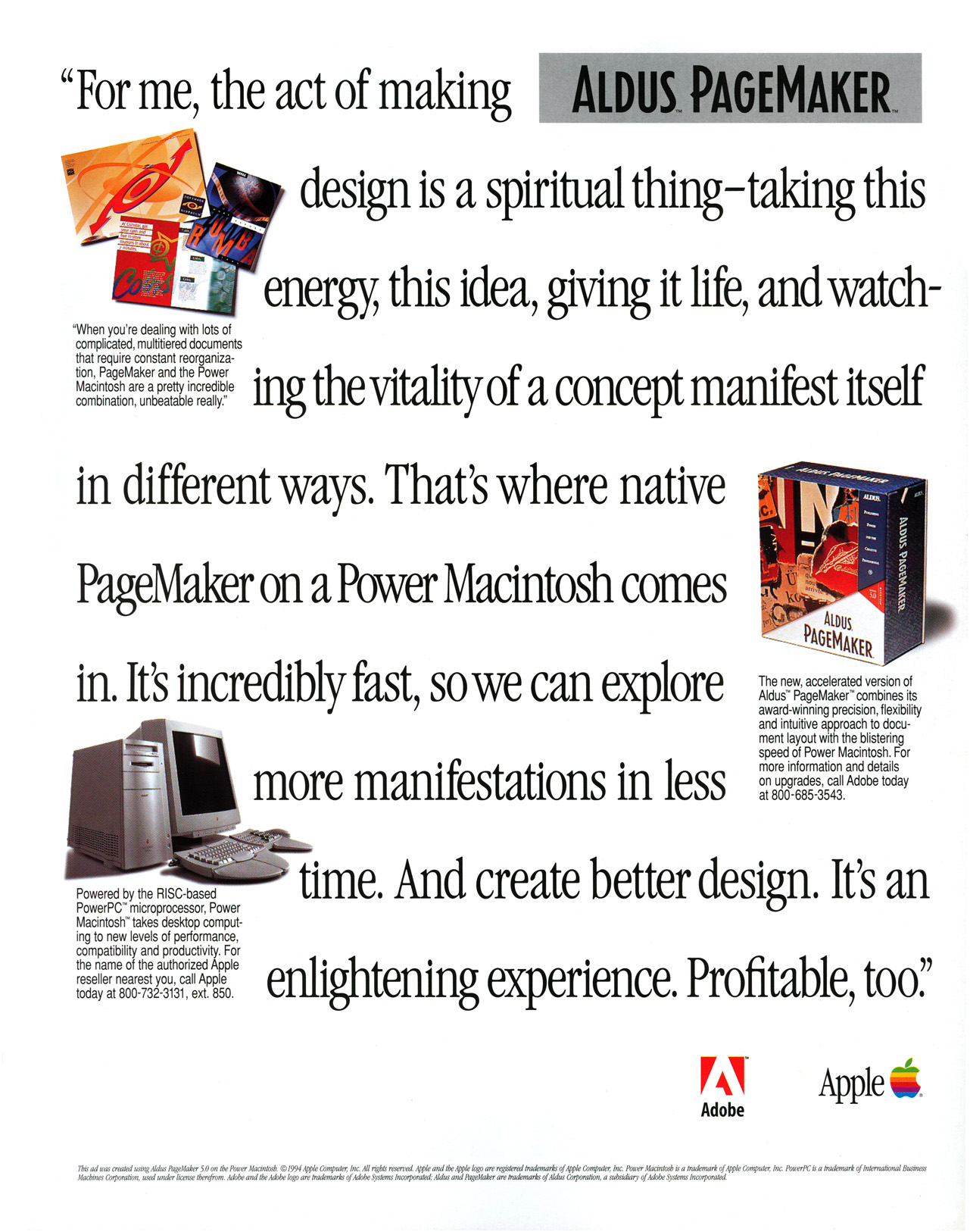 Power Macintosh and PageMaker advertisement from 1994 (page 2)