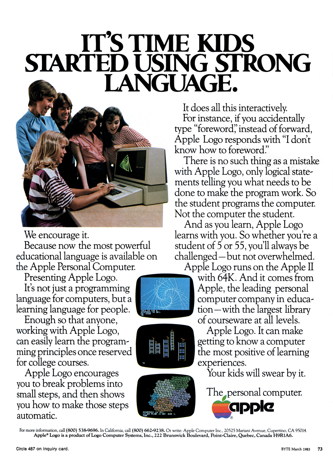 Apple Logo advertisement from Byte 3/1983