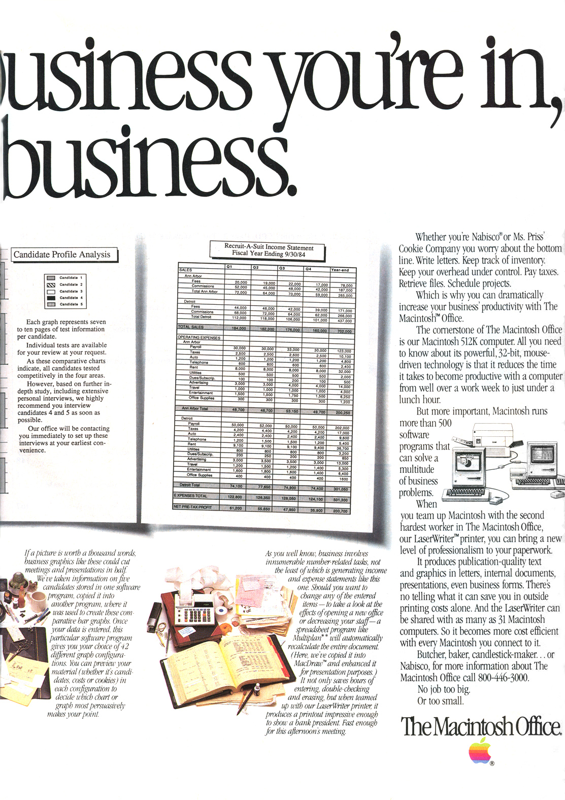 Macintosh Office advertisement from Byte 10/1985 (page 2)