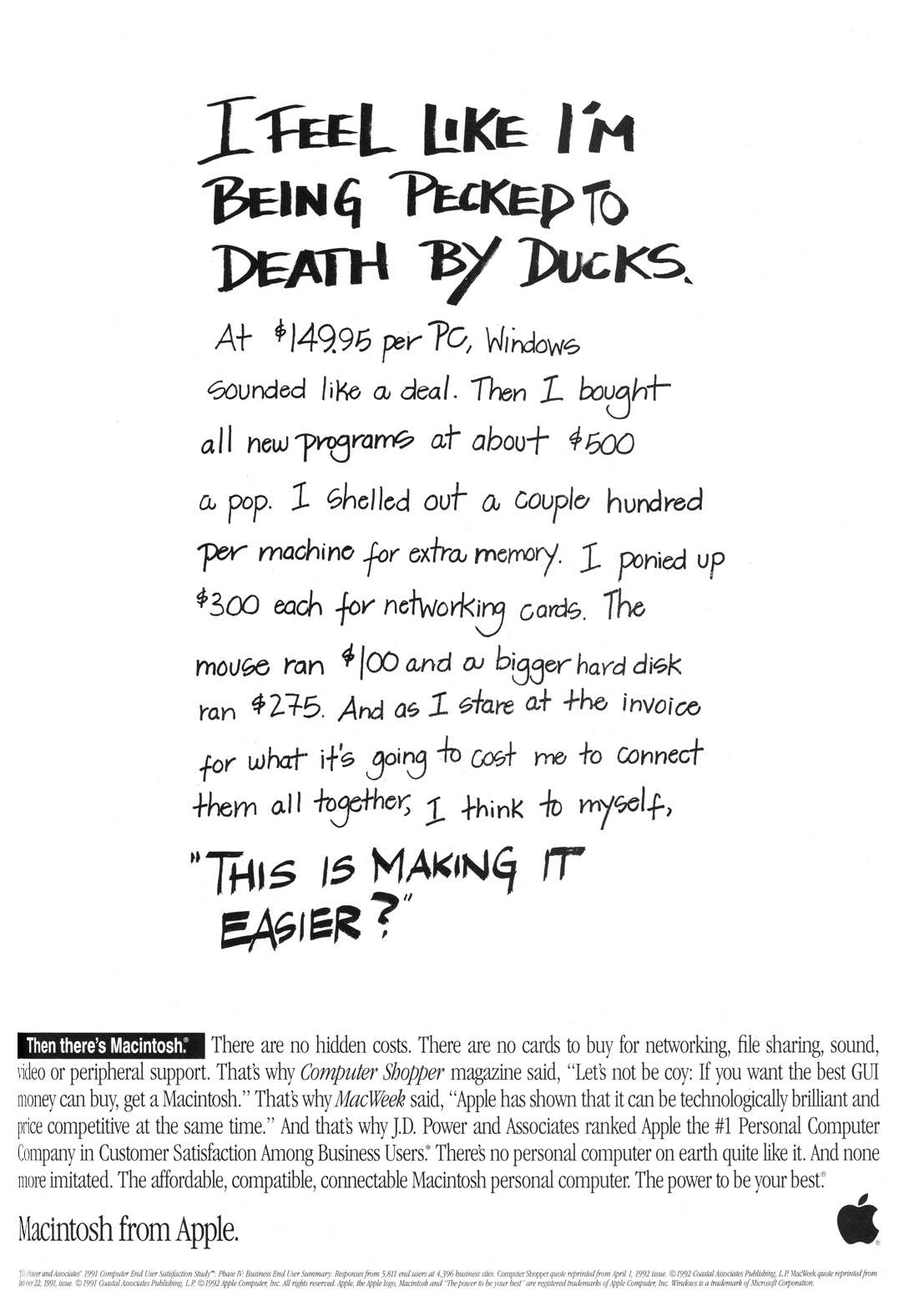 Macintosh advertisement from PC Magazine 8/1992 (page 1)