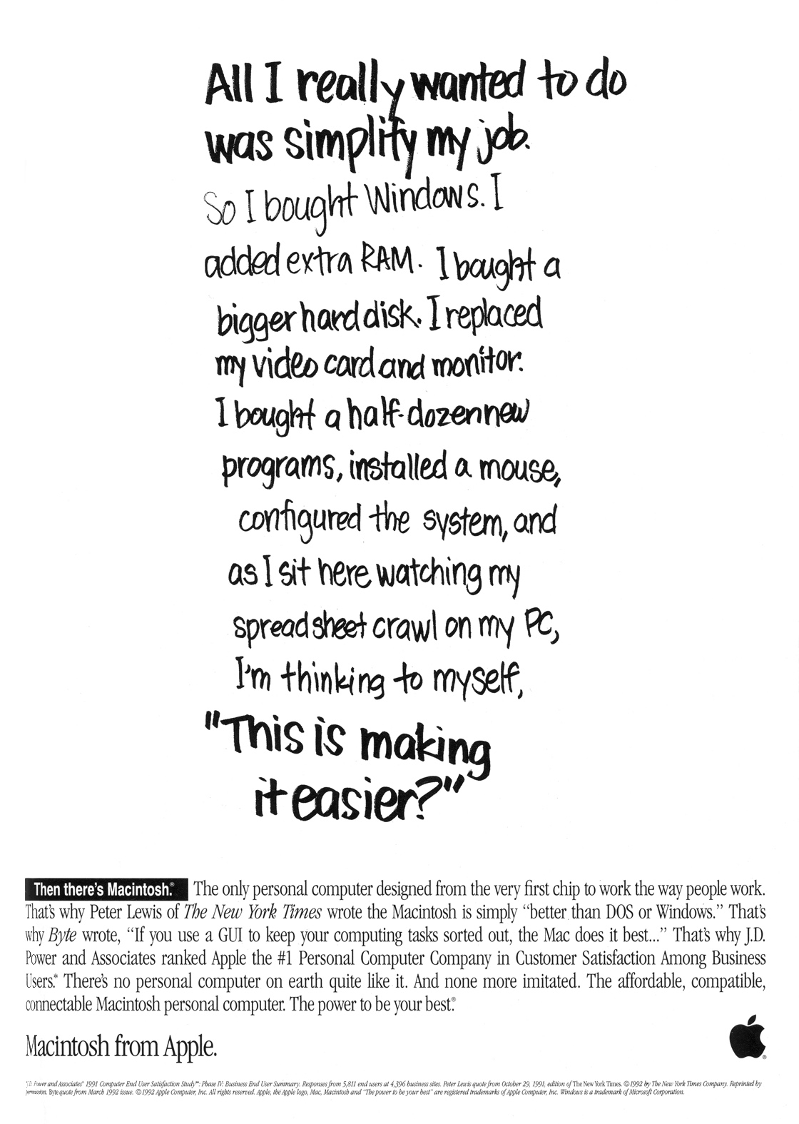 Macintosh advertisement from PC Magazine 8/1992 (page 2)