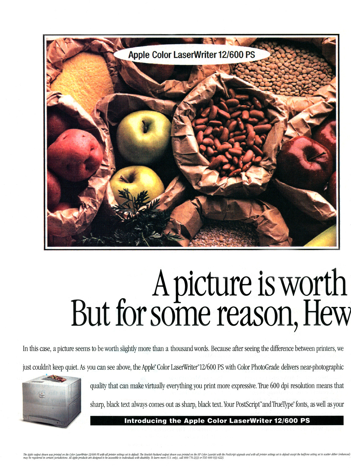 Apple Color LaserWriter advertisement from PC Magazine 8/1995 (page 1)