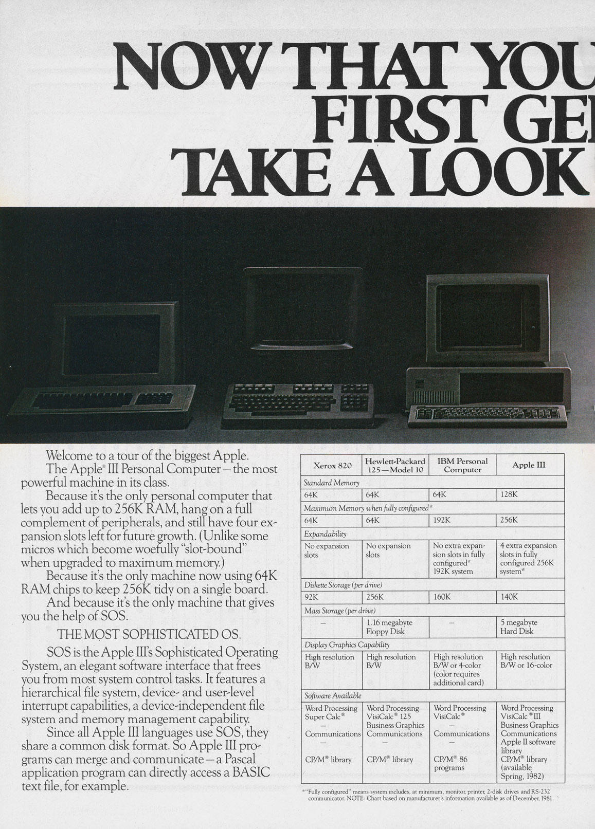 Apple III advertisement from Personal Computing 3/82 (page 1)