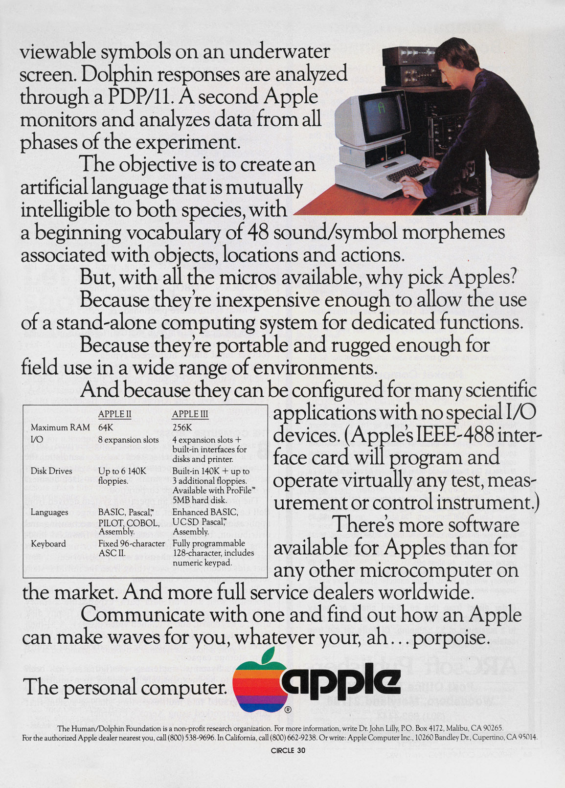 Apple II and III advertisement from Personal Computing 4/82 (page 2)