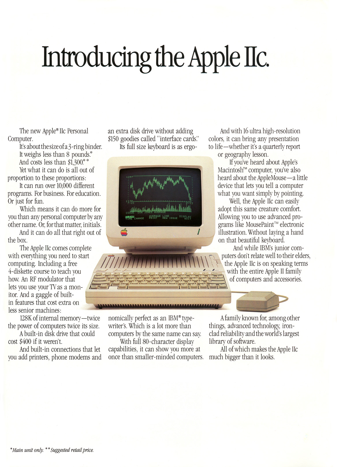 Apple IIc advertisement from Personal Computing 4/1984 (page 3)