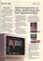 “Inside Apple” vol. 2, no. 1 insert from Personal Computing 12/1985 (page 1)