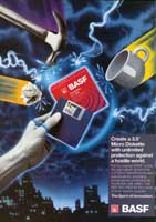 Basf disks advertisement from Byte 8/88