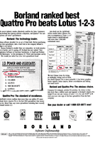 Quattro Pro 3.0 advertisement from PC Magazine 3/92