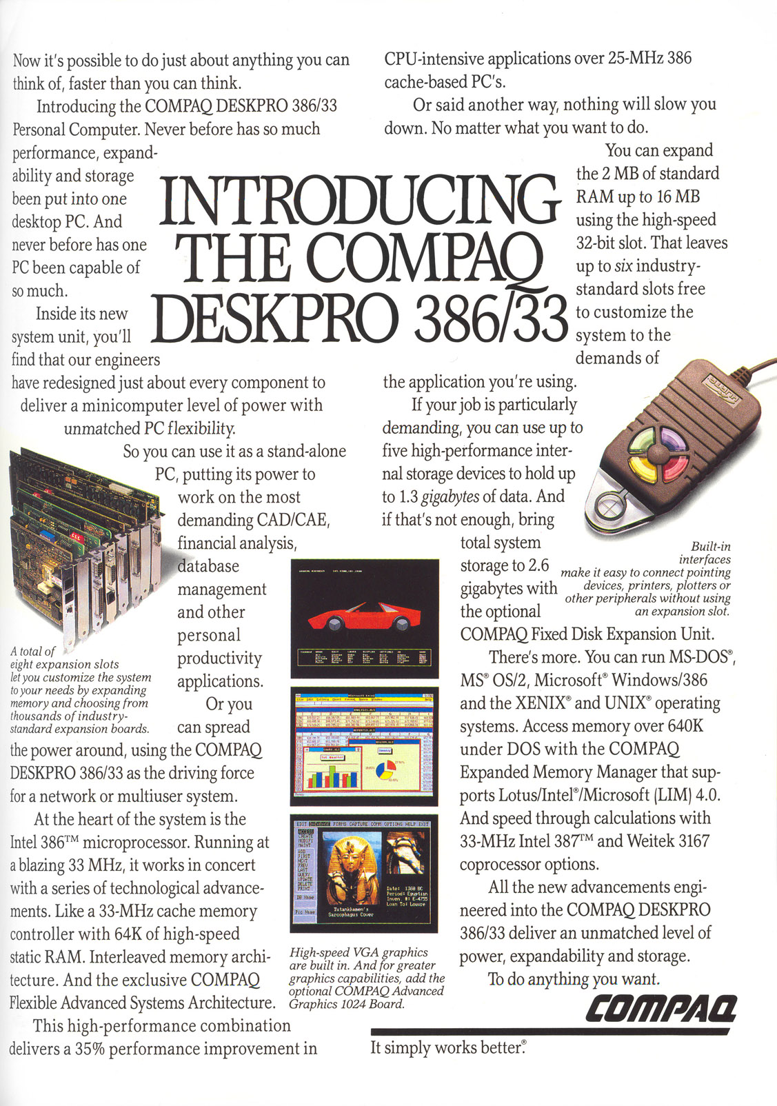 Compaq Deskpro advertisement from Byte 7/89 (page 3)