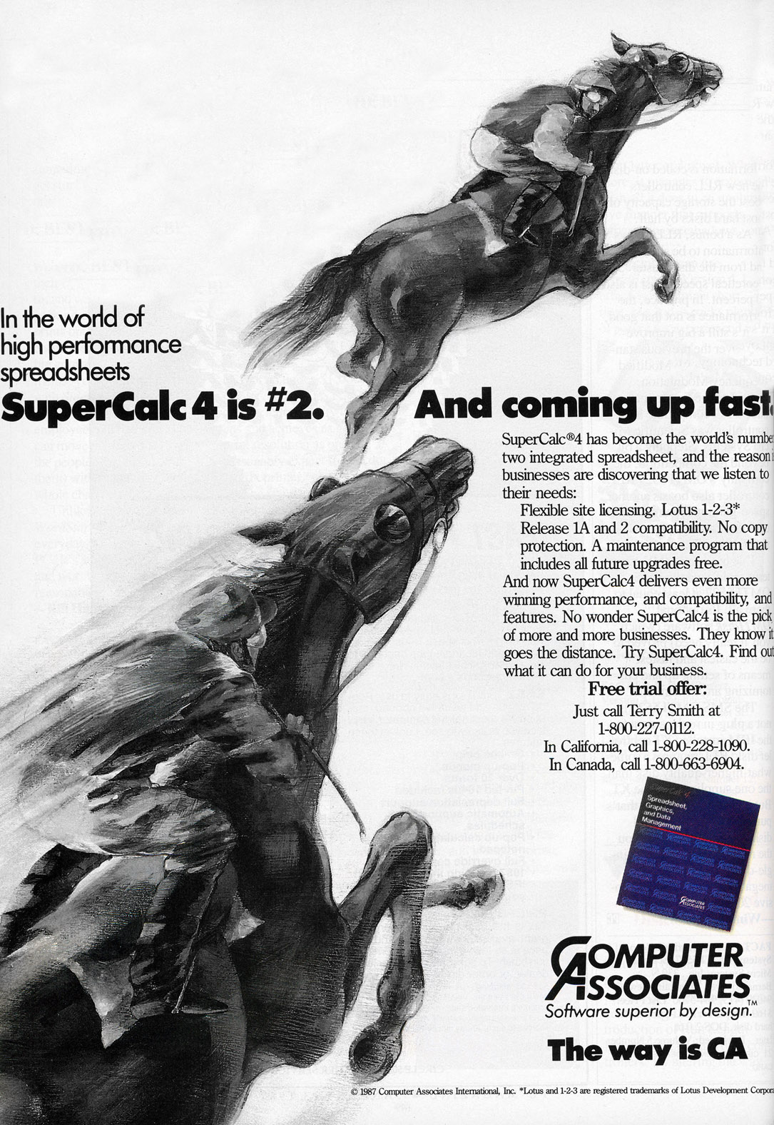 SuperCalc 4 advertisement from PC Magazine 1/87 (page 1)