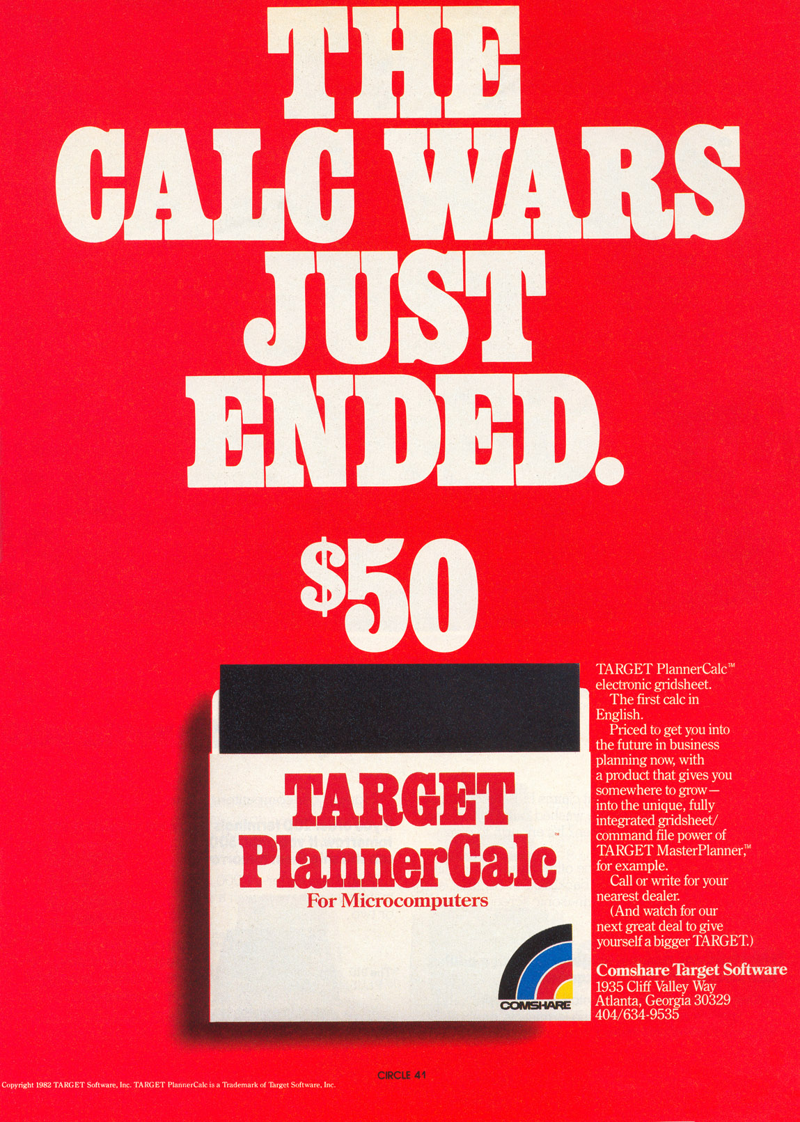 PlannerCalc advertisement from Personal Computing 6/82