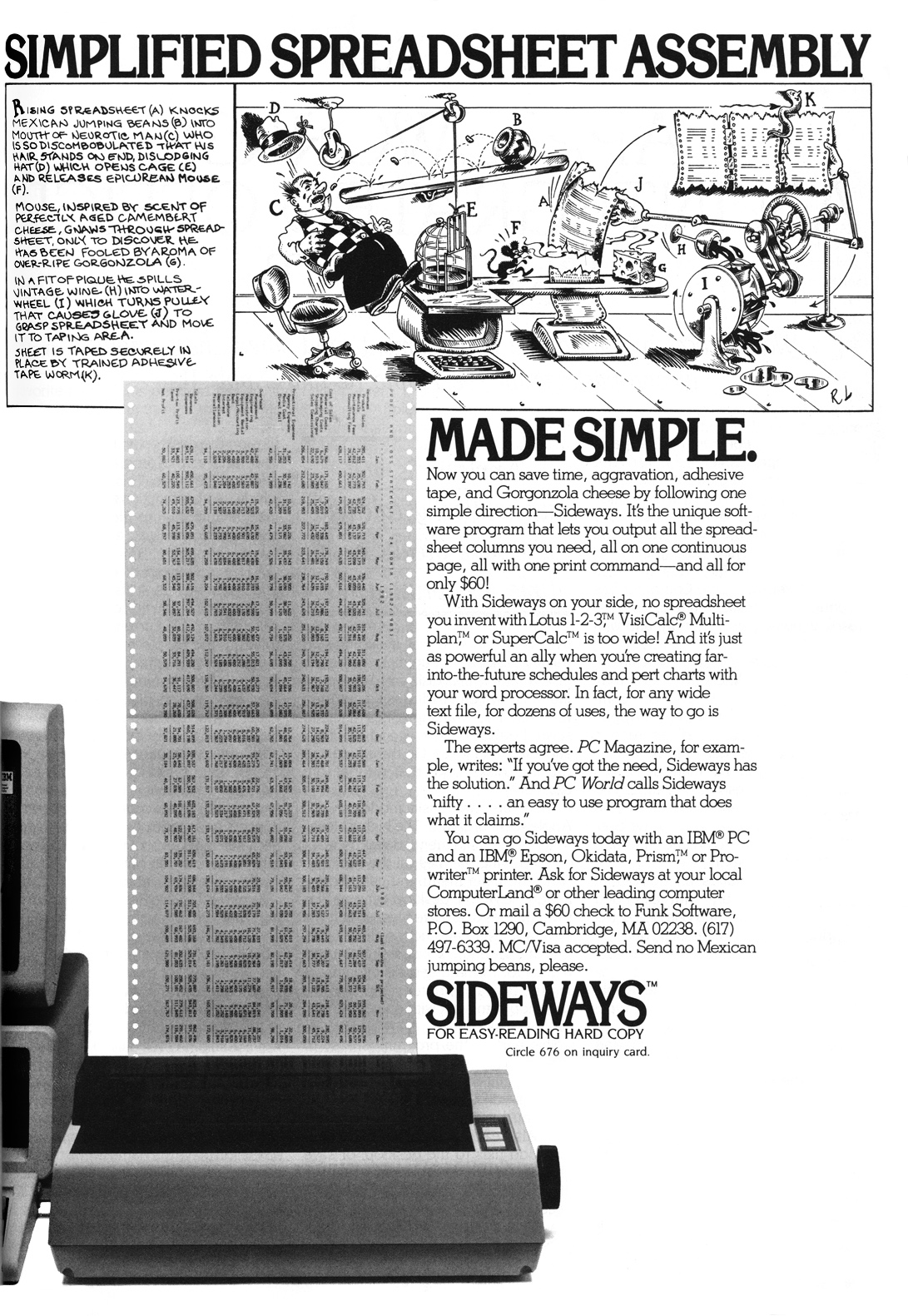 Sideways advertisement from Byte 12/84