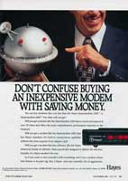 Hayes Smartmodem 2400 advertisement from Byte 12/88