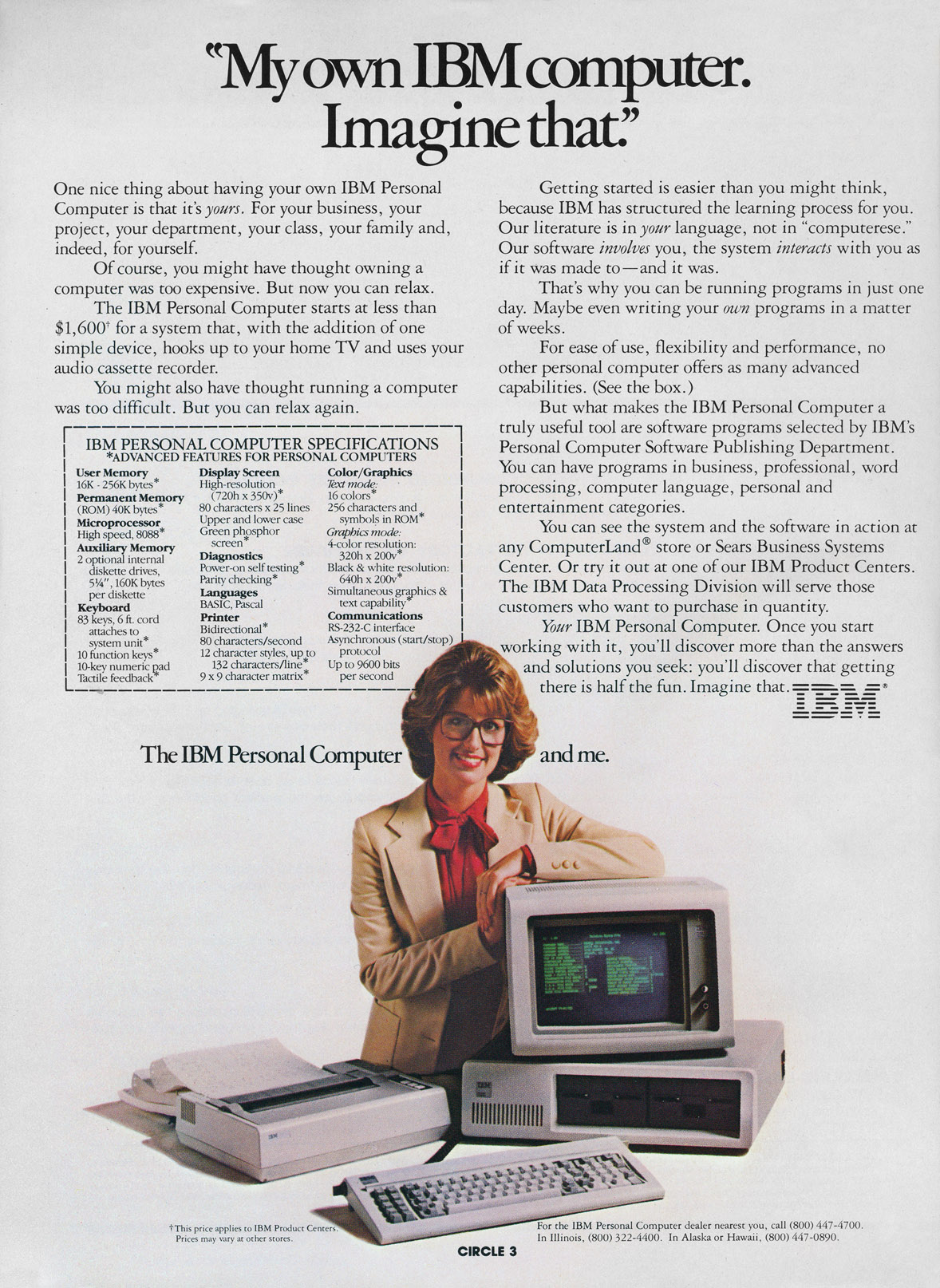 IBM PC advertisement from Personal Computing 1/82