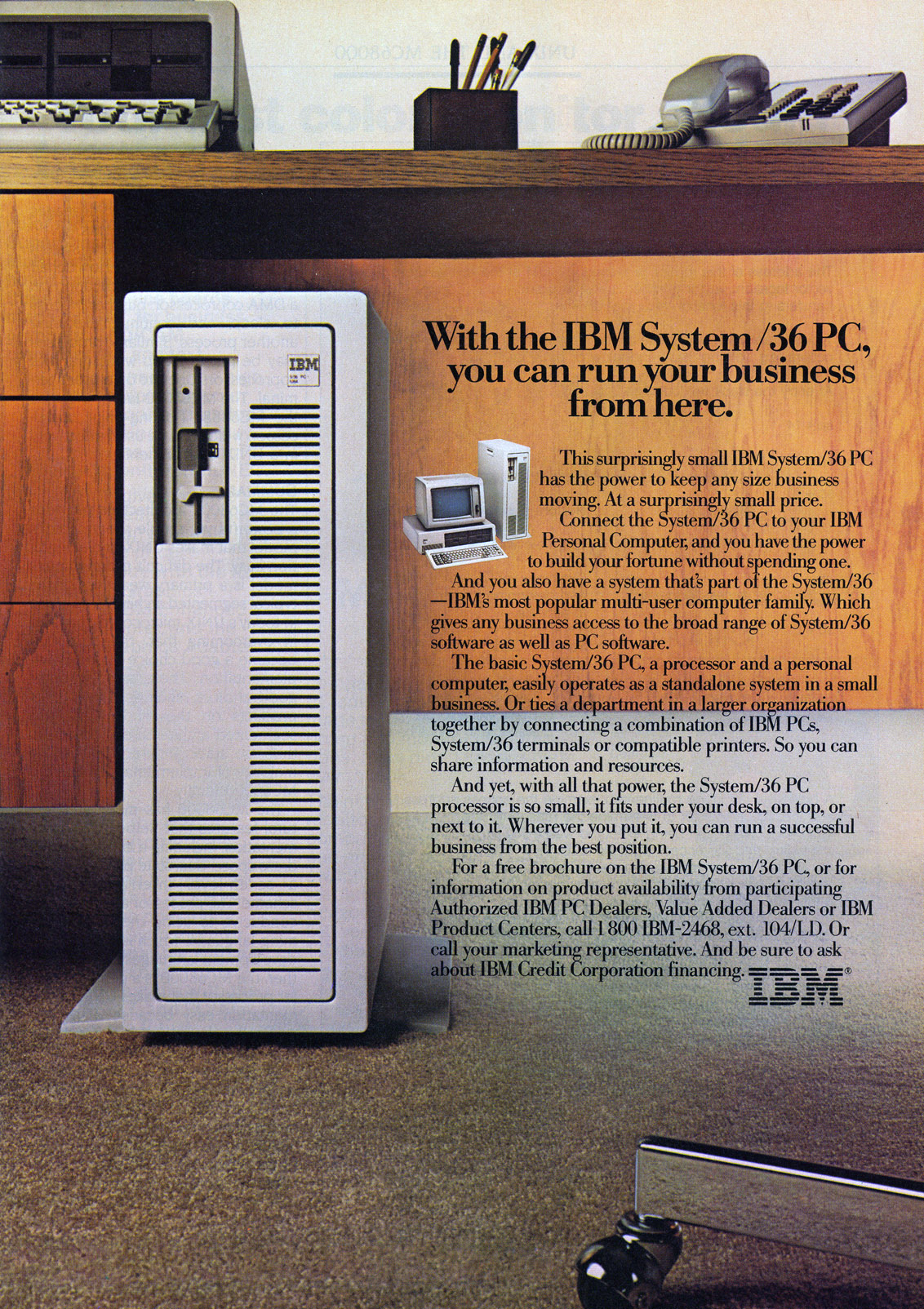 IBM System/36 advertisement from Byte 9/86