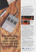 Logitech HiREZ Mouse advertisement from Byte 7/88 (page 1)