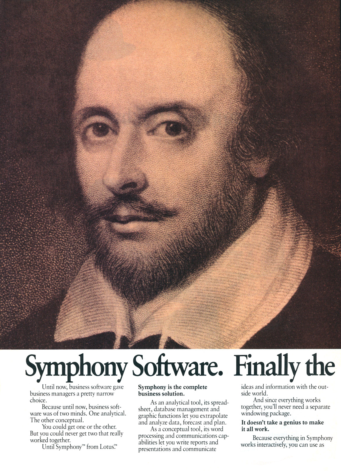 Lotus Symphony advertisement from Personal Computing 1/85 (page 1)