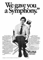 Lotus Symphony advertisement from Personal Computing 1/87 (page 2)