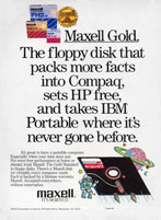 Maxell disks advertisement from Personal Computing 6/85