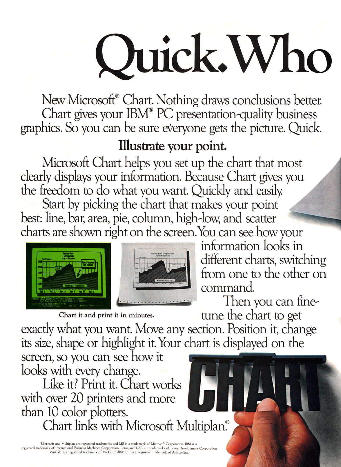 Microsoft Chart advertisement from Personal Computing 9/84 (page 1)