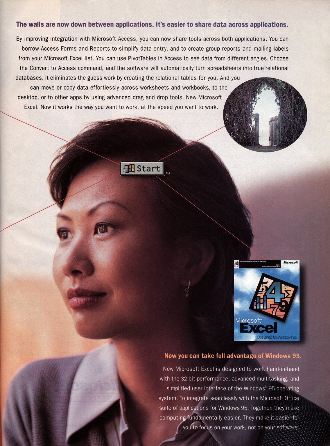 Excel for Windows 95 advertisement from PC Magazine 11/95 (page 2)