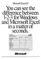 Excel 3.0 advertisement from PC Magazine 1/92