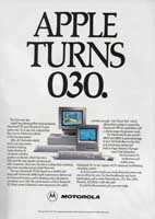 Motorola 68030 advertisement from Byte 6/89