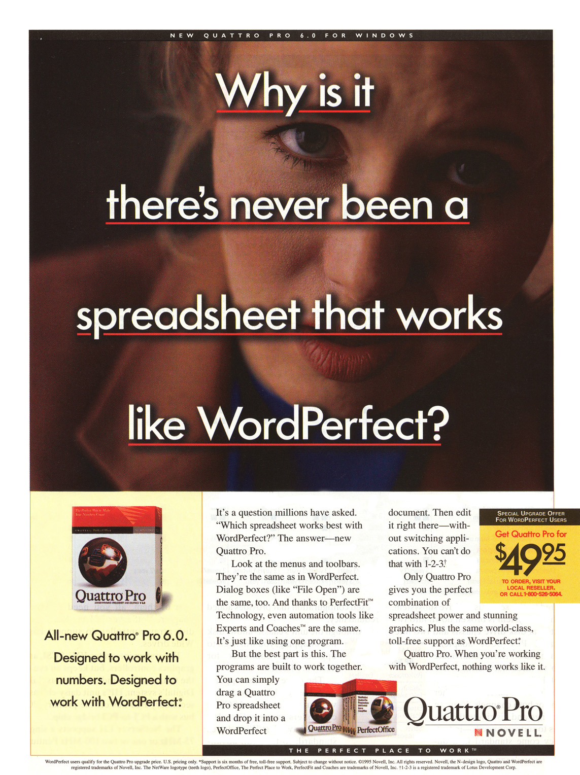 Quattro Pro 6.0 advertisement from PC Magazine 95