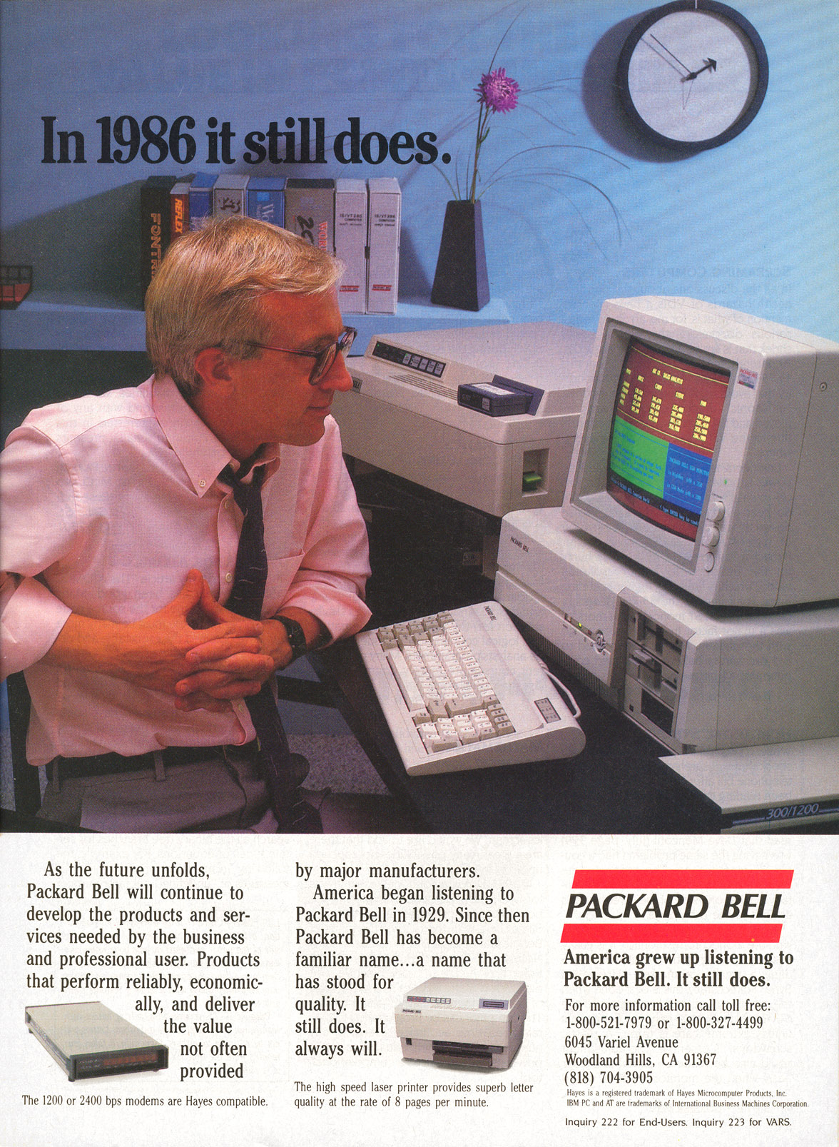 Packard Bell advertisement from Byte 10/86 (page 2)