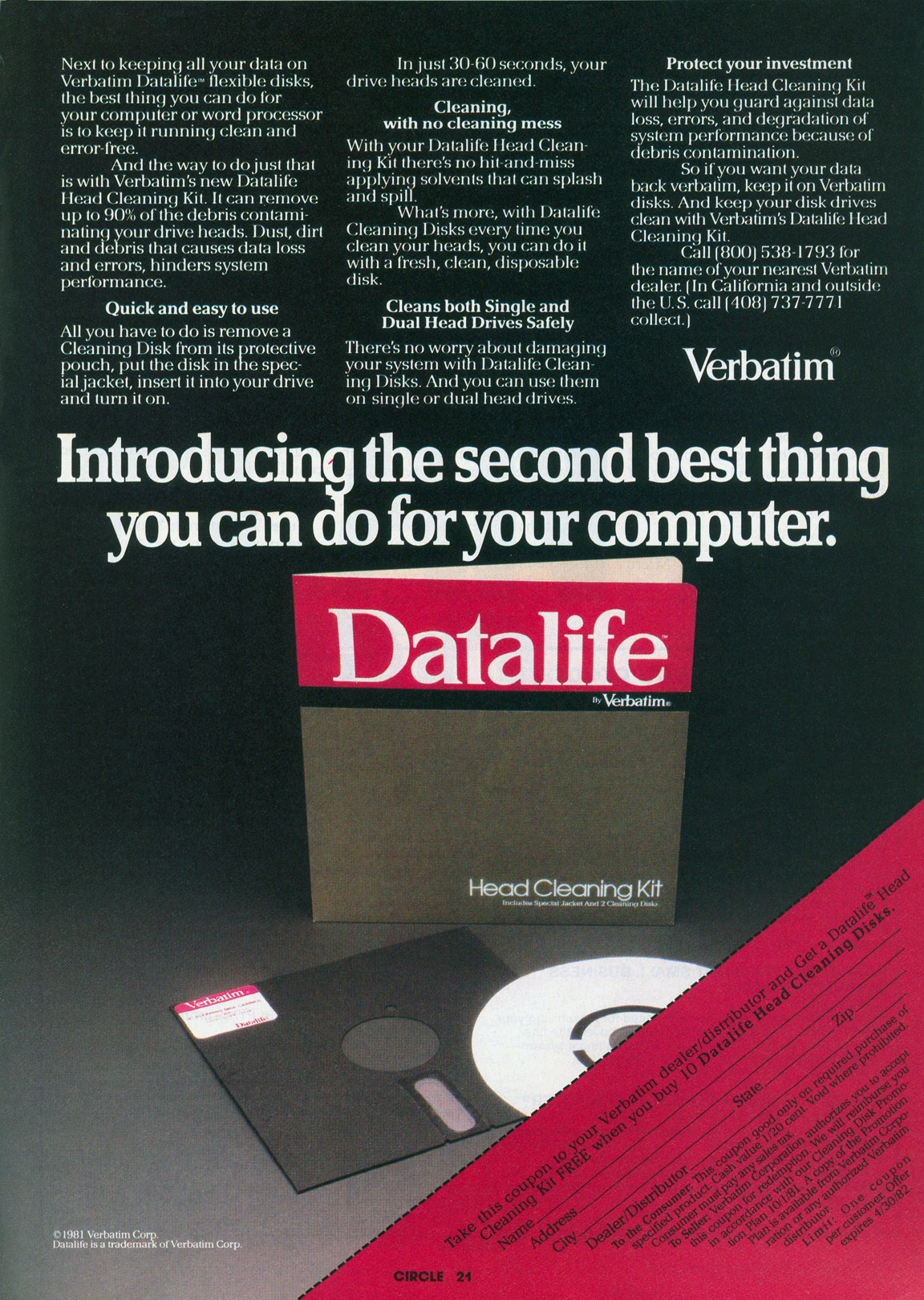 Verbatim disks advertisement from Personal Computing 3/82