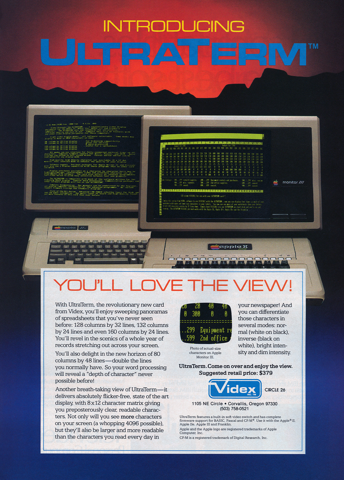 UltraTerm advertisement from Personal Computing 8/84