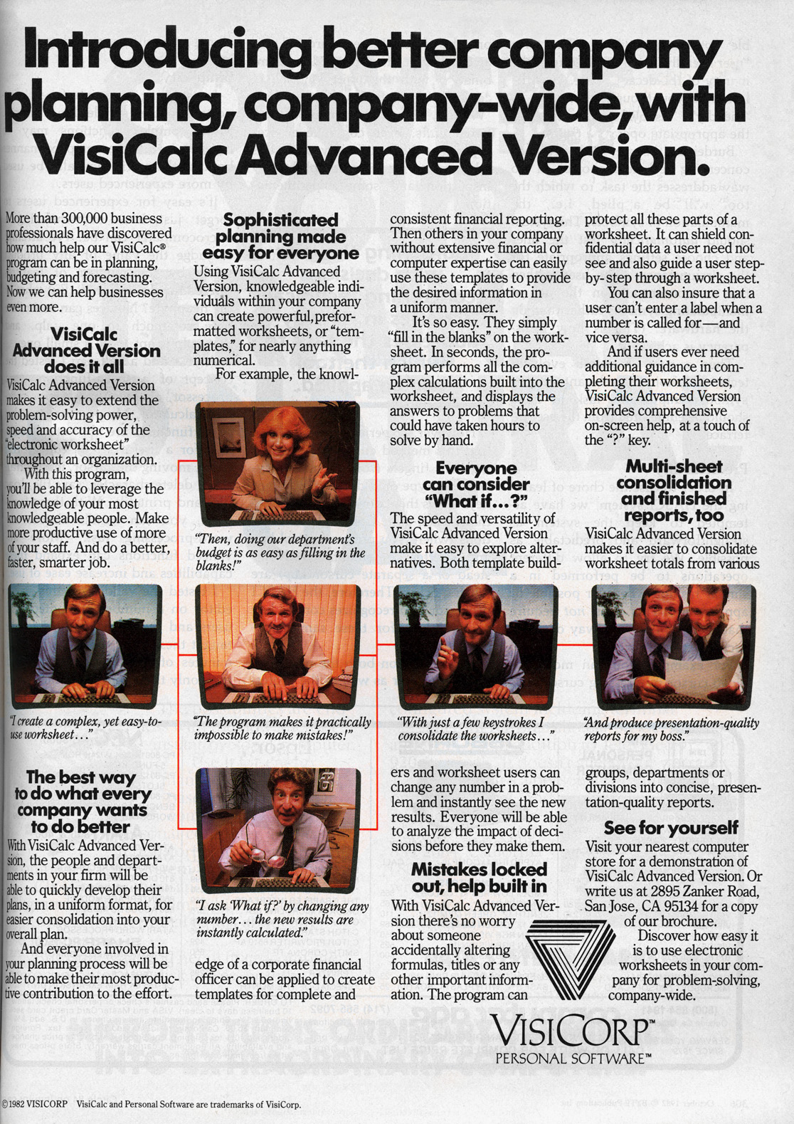 VisiCalc Advanced Version advertisement from Byte 10/82