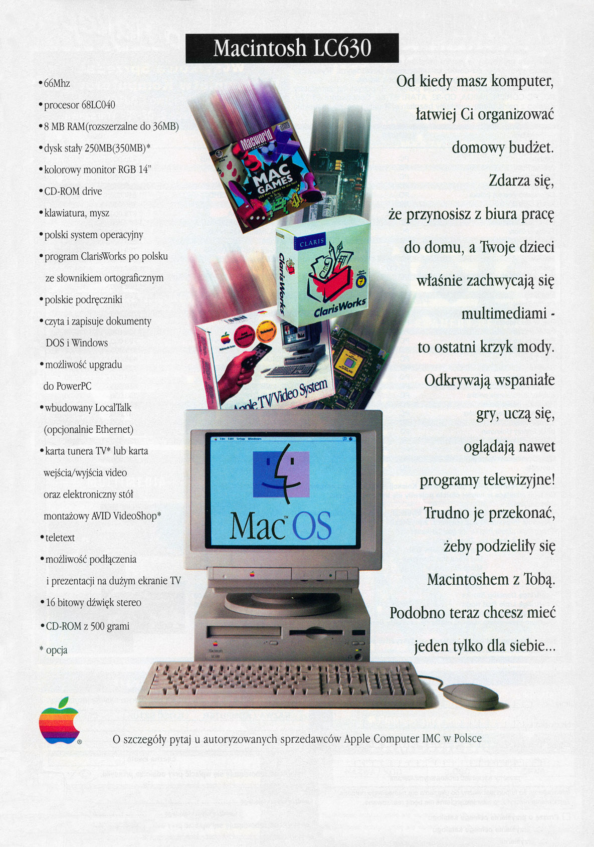 Macintosh LC630 advertisement from Bajtek 5/95