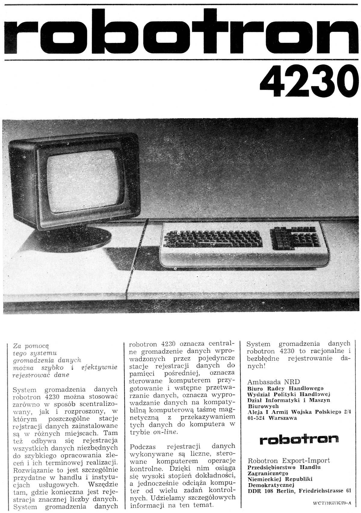 Robotron 4230 advertisement, Informatyka 10/79