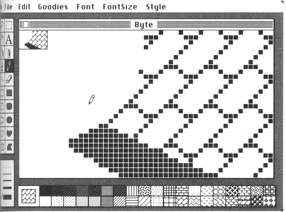 Figure 1g: Working with Mac Paint on the Macintosh computer (figure 7 of 8)