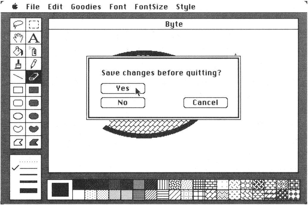 Figure 1h: Working with Mac Paint on the Macintosh computer (figure 8 of 8)