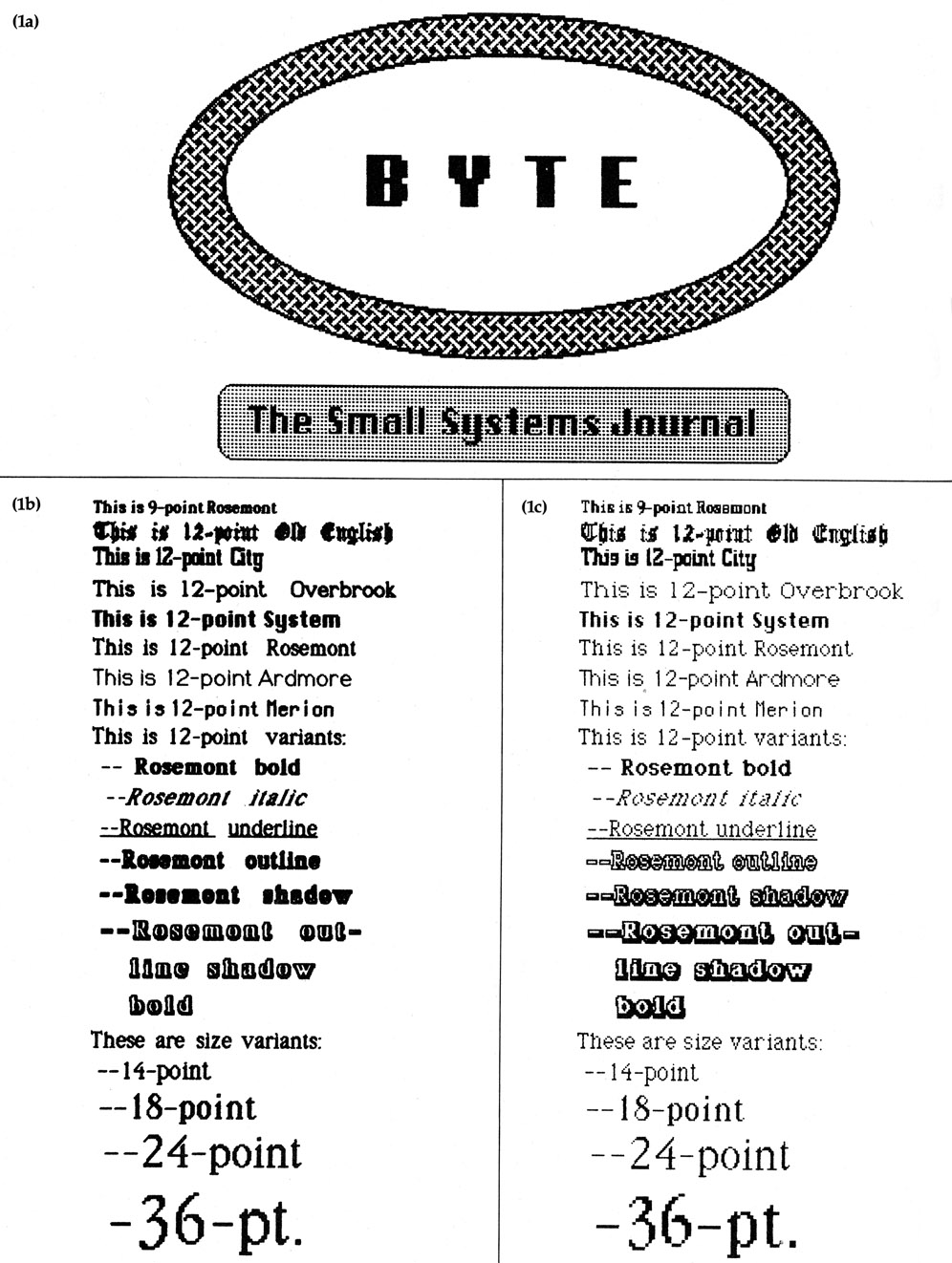 Listing 1: Graphics and text as printed by the Macintosh and the Imagewriter printer