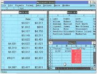 <i>Excel</i> makes it easy to transfer data. Here we cut a range from the spreadsheet on the left of the screen and pasted it into the spreadsheet on the lower right.