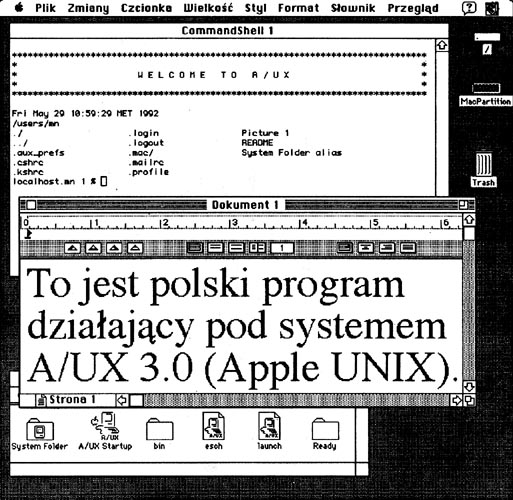 A/UX 3.0 in Polish