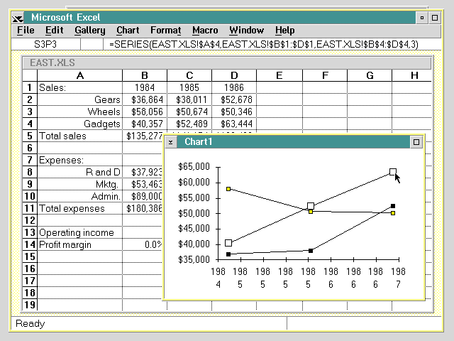 Excel 2.2 for OS/2 (1989)