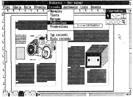3. A sample screenshot from DRUKARNIA – polonized PageMaker system. It was necessary to change whole 110 fonts...