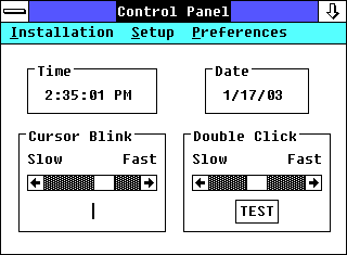 Control Panel in Windows 2.03