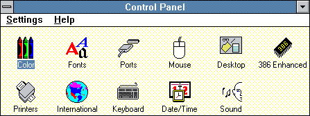 Control Panel in Windows 3.0