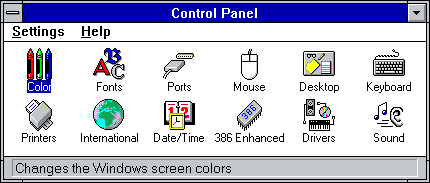 Control Panel in Windows 3.1