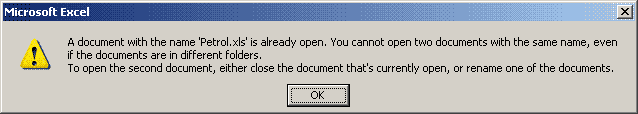 Error message box