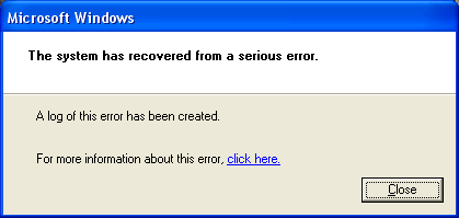 Error message box