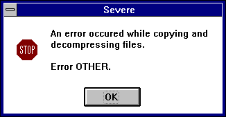 Error message box