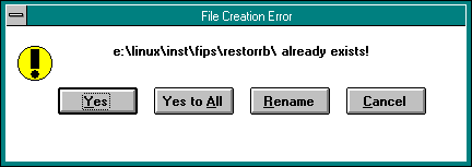 Error message box