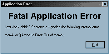 Error message box