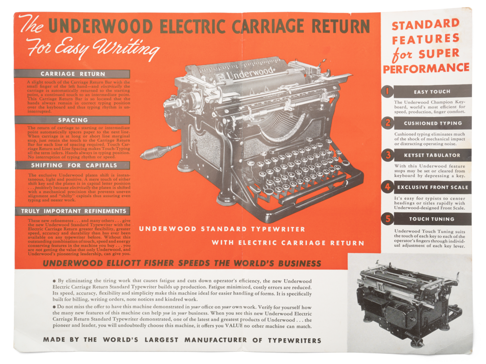 Twenty-five years after the Anderson, the carriage return is now better integrated, but still optional and expensive.
